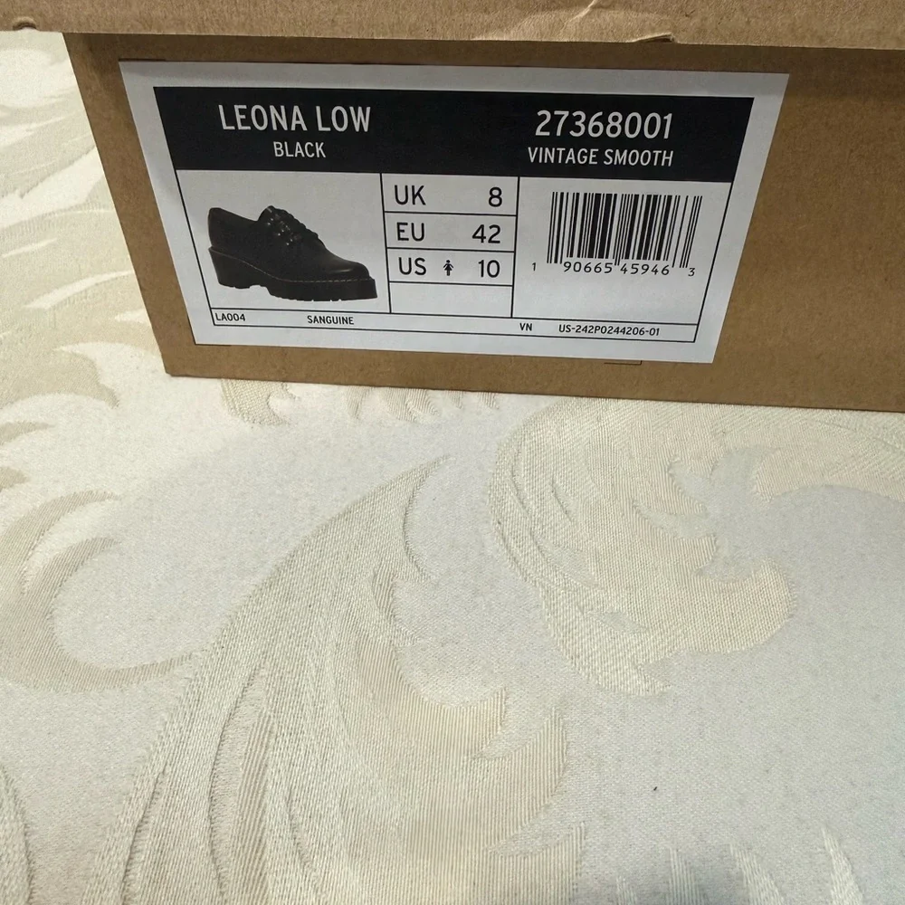 Dr. Martens Leona Platform‎ Derby Black Leather Women’s 10 NEW with Box
